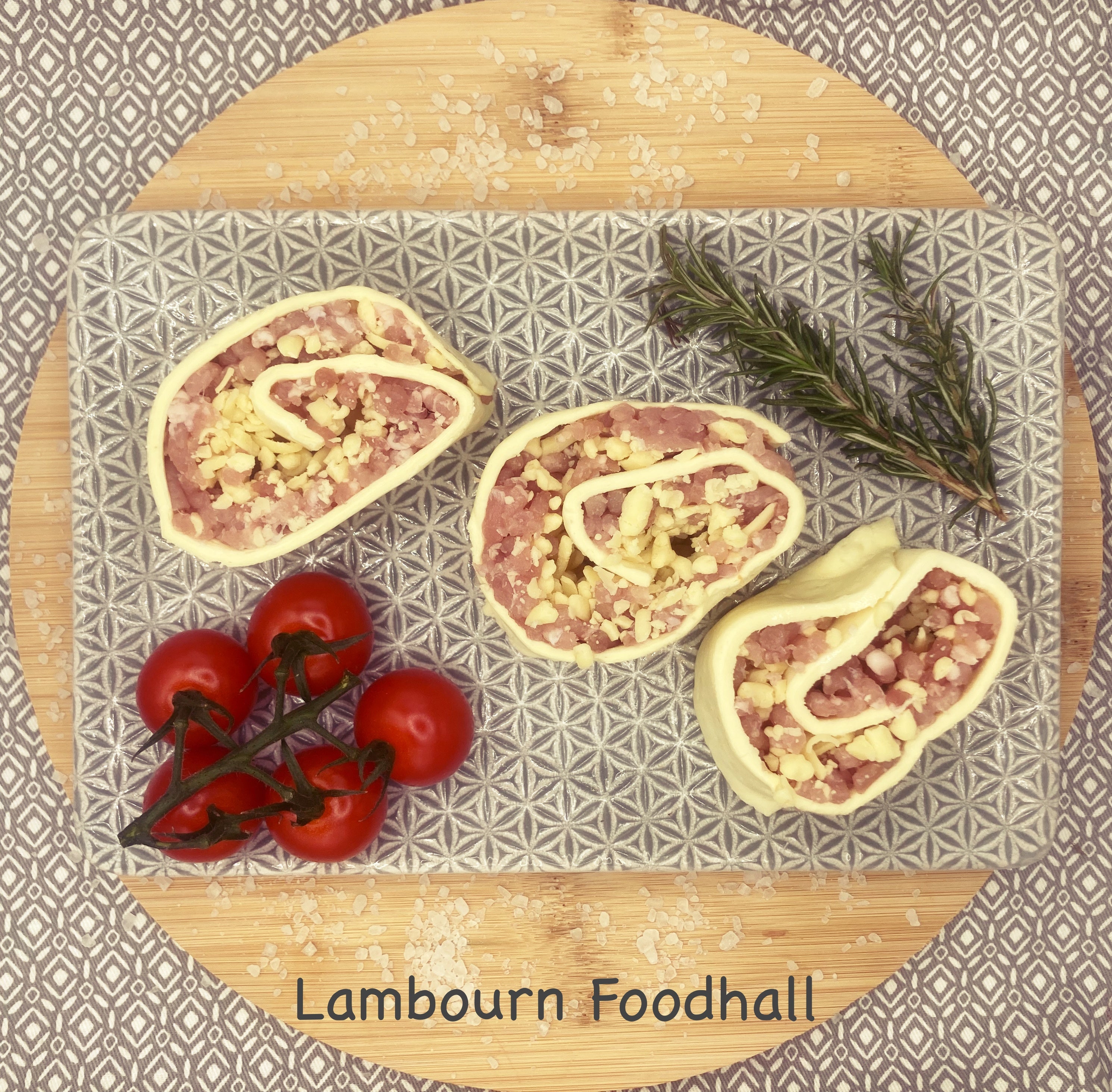 Bacon, Sausage and Cheese Pinwheel Lambourn Foodhall